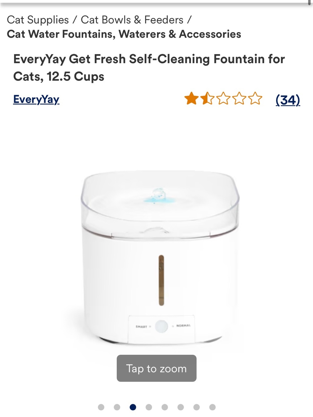 EveryYay Get Fresh Self Cleaning Per Water Fountain 3L UVC LED